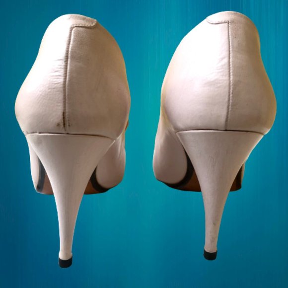 MARTINEZ VALERO Vintage 80's Pump Heels Leather Big Flower Womens 8.5 Spain - Picture 11 of 15